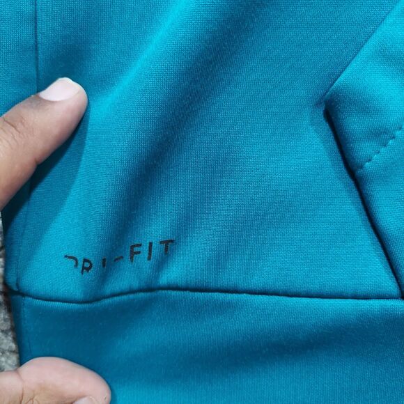 Nike Teal Green Camo Swoosh Logo Men's Large Pullover Hoodie Sweatshirt - Picture 3 of 8